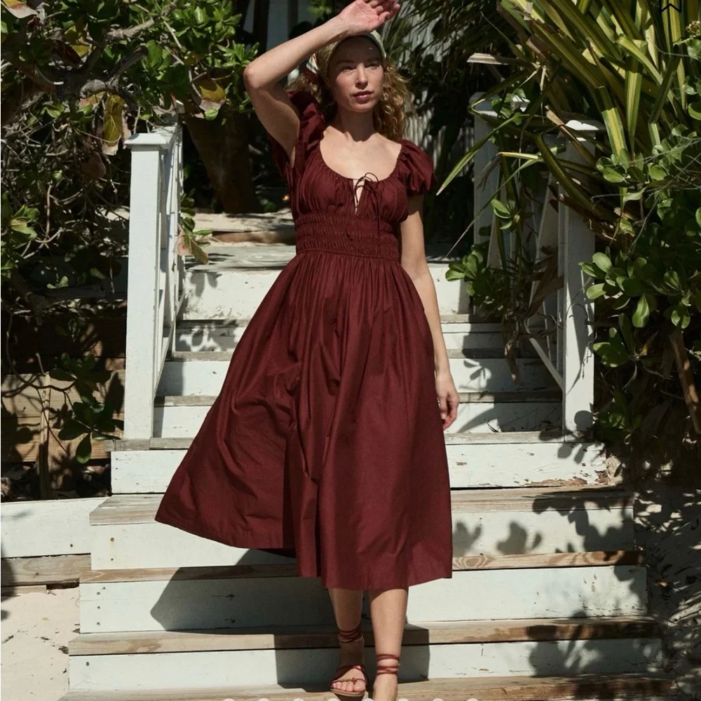 Doen Quinn Midi Dress in Amberwood - Picture 2 of 5